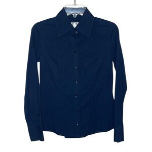 ❤️ LOFT Navy Button Down Top Size 0